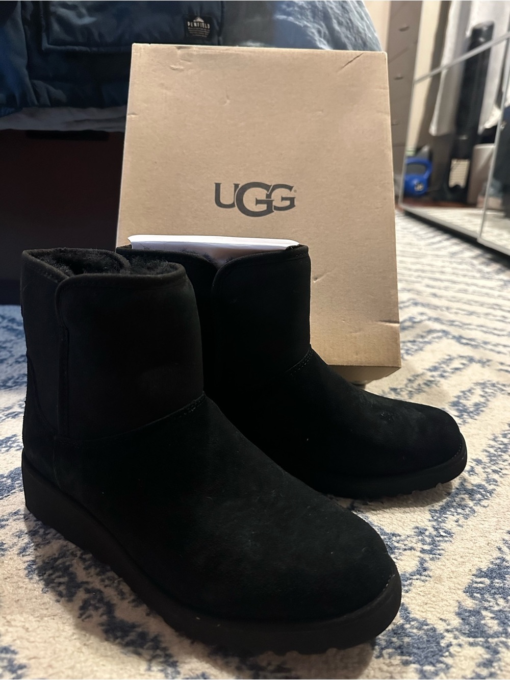 UGG Black Kristin Short Shearling-Lined Ankle Boots